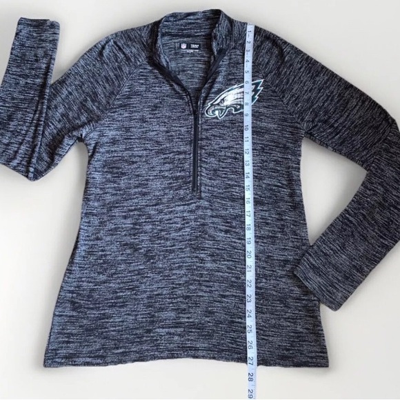 PHILADELPHIA EAGLES Long Sleeve Mock Neck 1/2 Zip Pullover | S | Unisex Adult - Picture 7 of 8